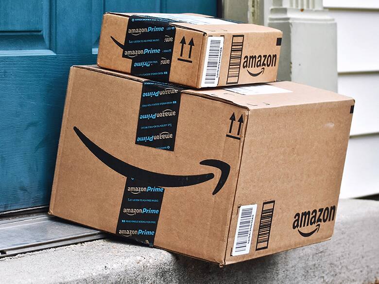 amazon packages at front door